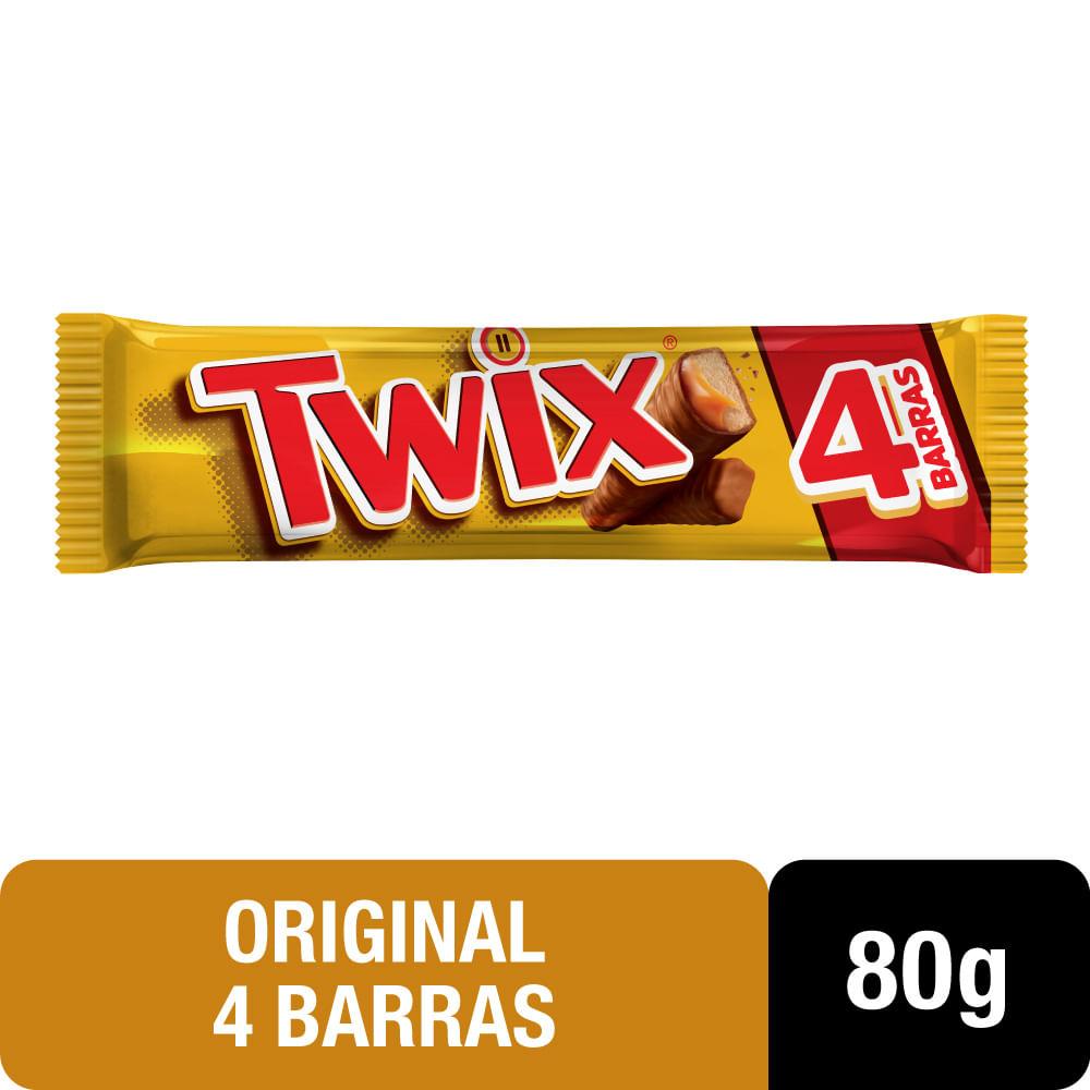 Encontraproduto.com.br - Bombom Twix Chocolate c/ Biscoito e Caramelo c/ 4 barras 80g