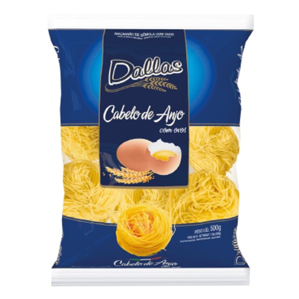 Encontraproduto.com.br - Macarrão Dallas Massa de Sêmola com Ovos Cabelinho de Anjo 500g