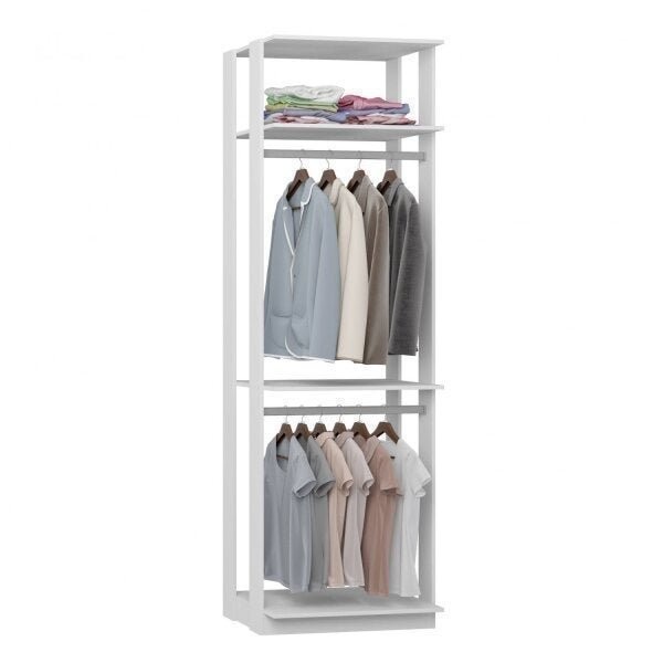 Módulo Closet com Cabideiros Clothes Branco
