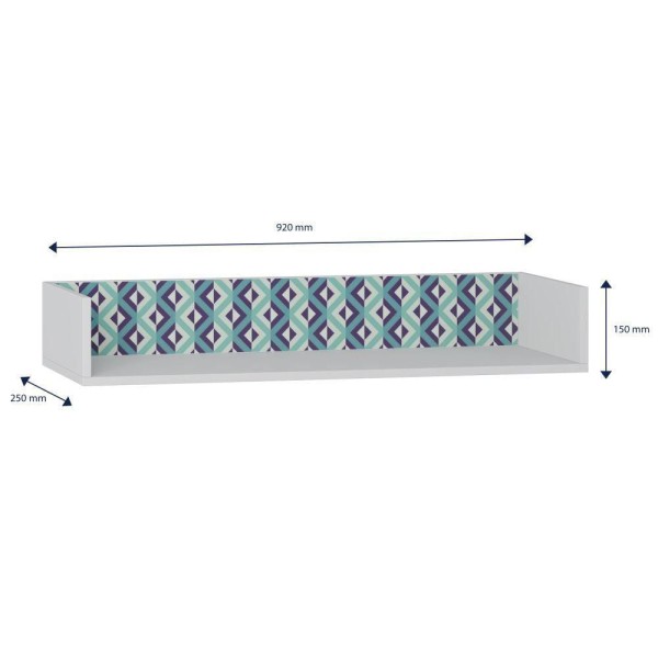 Encontraproduto.com.br - Nicho Retangular Retrô 92 cm - Branco/Azul