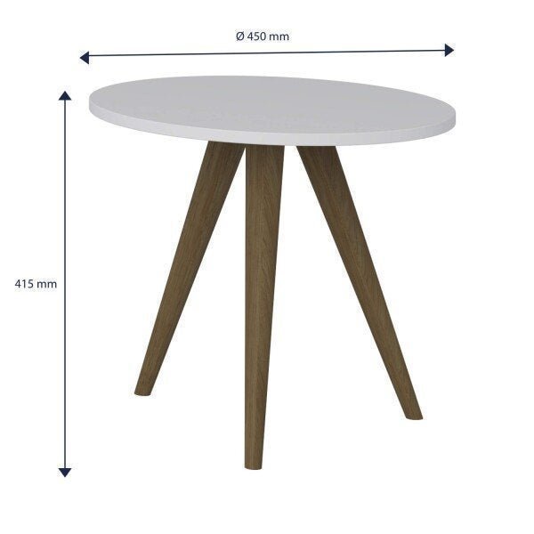 Encontraproduto.com.br - Mesa Lateral Redonda com Pés Retrô 1005 - Branco