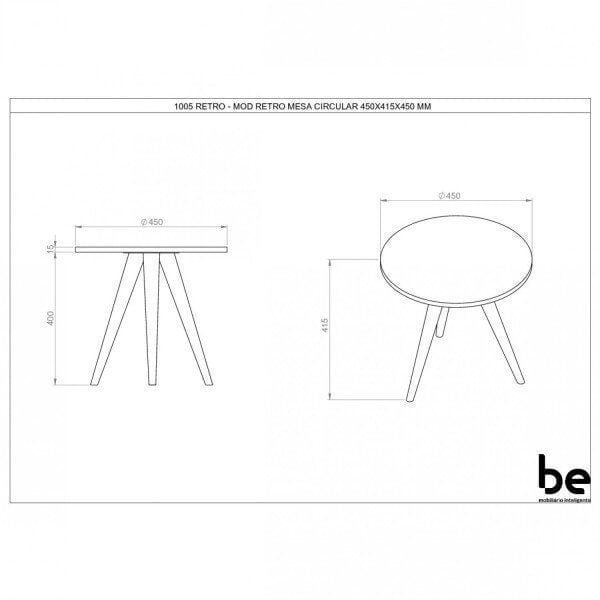 Encontraproduto.com.br - Mesa Lateral Redonda com Pés Retrô 1005 - Branco
