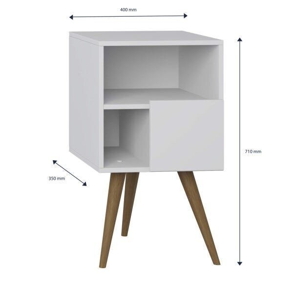 Encontraproduto.com.br - Mesa de Cabeceira 1 Porta Retrô Branco