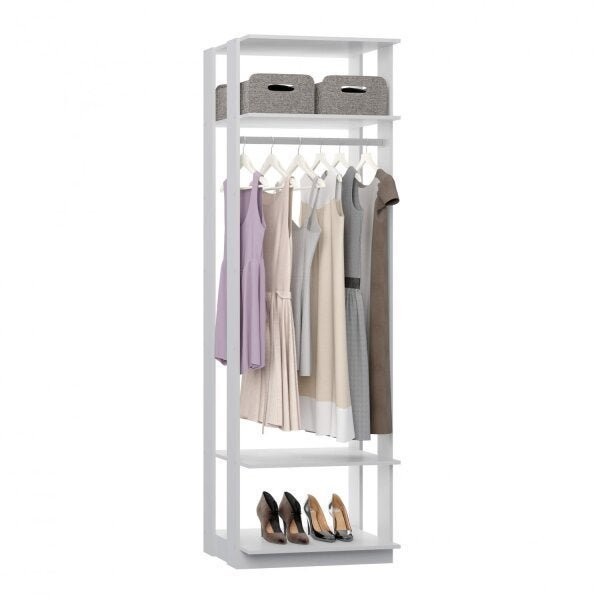 Encontraproduto.com.br - Módulo Closet 1 Cabideiro e 2 Prateleiras Be Mobiliario - Branco TX