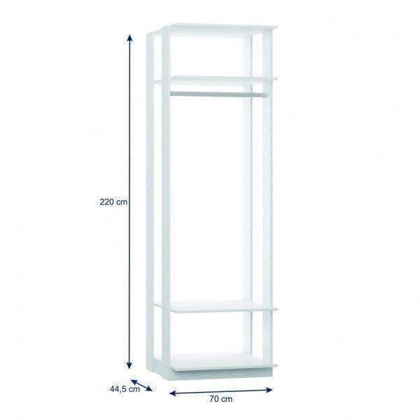 Encontraproduto.com.br - Módulo Closet 1 Cabideiro e 2 Prateleiras Be Mobiliario - Branco TX