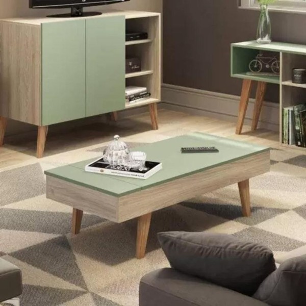 Encontraproduto.com.br - Mesa De Centro C-tampo Basculante Linha Leaves