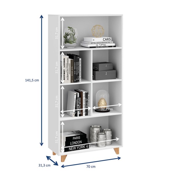 Encontraproduto.com.br - Estante Aurora com 4 Nichos - Branco