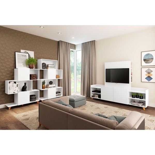Encontraproduto.com.br - Estante Aurora com 2 Portas e 4 Nichos - Branco