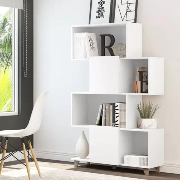 Encontraproduto.com.br - Estante Aurora com 2 Portas e 4 Nichos - Branco