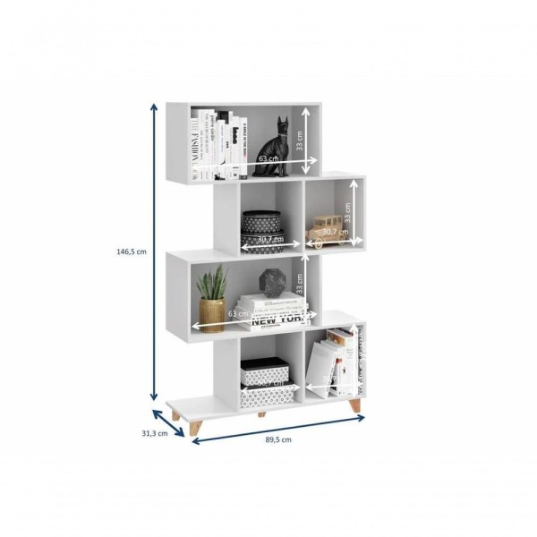 Encontraproduto.com.br - Estante Aurora com 2 Portas e 4 Nichos - Branco