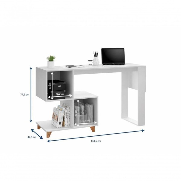 Encontraproduto.com.br - Mesa de Escritório Aurora com 1 Porta - Branco