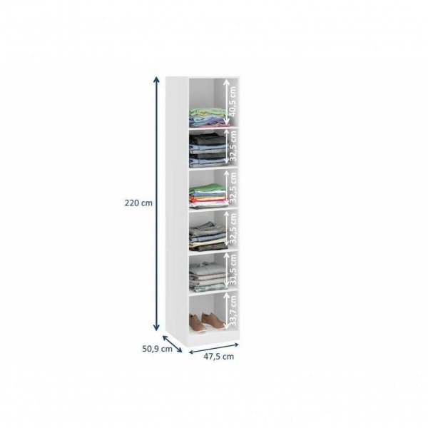 Encontraproduto.com.br - Guarda-roupas Modulado 1 Porta C-prateleiras Linha Free