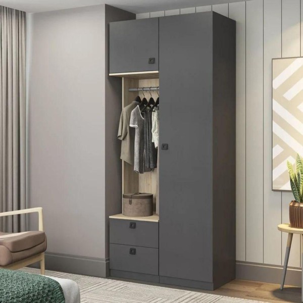 Encontraproduto.com.br - Guarda-roupas Modulado 2 Gavetas C-cabide Linha Free
