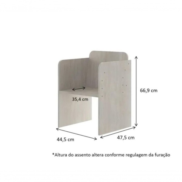 Encontraproduto.com.br - Cadeira Infantil Com Altura Regulável Be Mobiliário - Nature