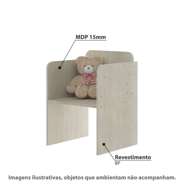 Encontraproduto.com.br - Cadeira Infantil Com Altura Regulável Be Mobiliário - Nature