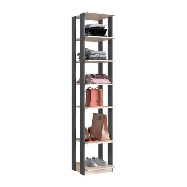 Encontraproduto.com.br - Módulo Closet com 5 prateleiras 41cm Espresso Be Mobiliario - Nature com Grafite