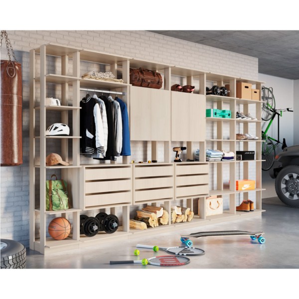 Encontraproduto.com.br - Módulo Closet com 5 preteleiras 70cm Espresso Be mobiliario - Nature
