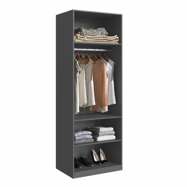 Encontraproduto.com.br - Guarda Roupas Modulado 2 Portas Com Cabideiro 1001 Free Be Mobiliário Grafite