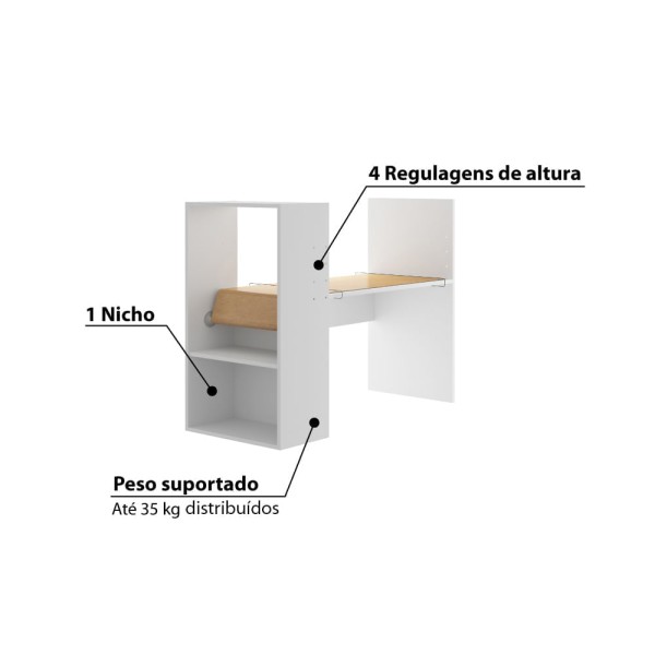 Encontraproduto.com.br - Escrivaninha Infantil com Regulagem de Altura - Branco