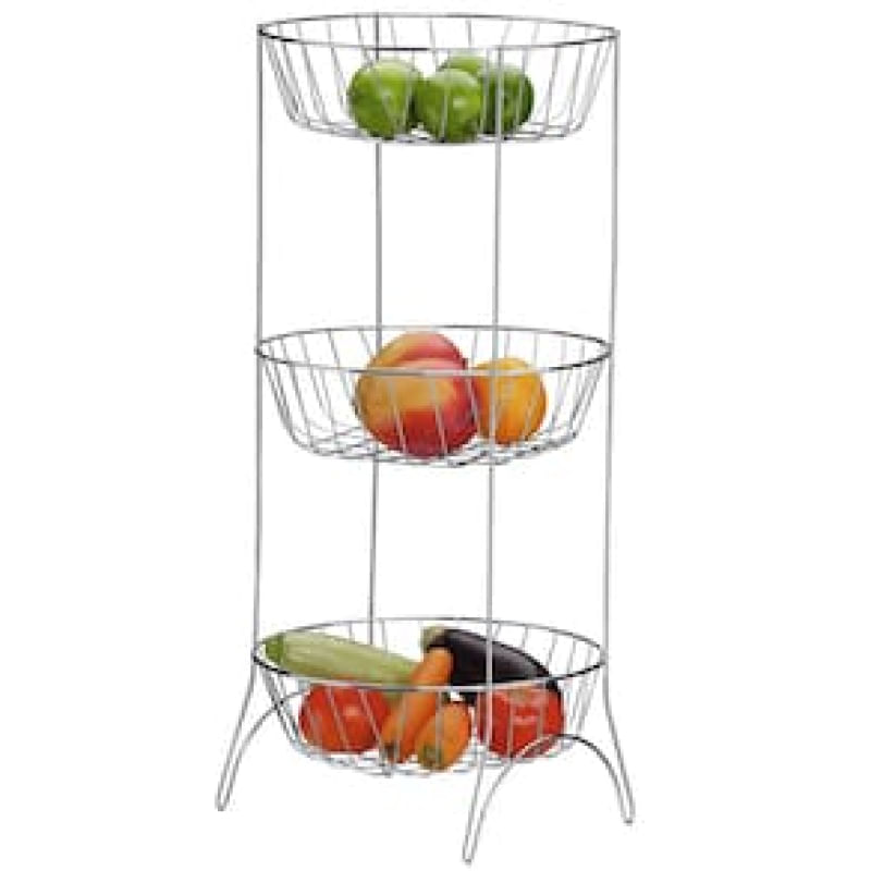 Fruteira Com 3 Cestos Fixos Cromado Utimil