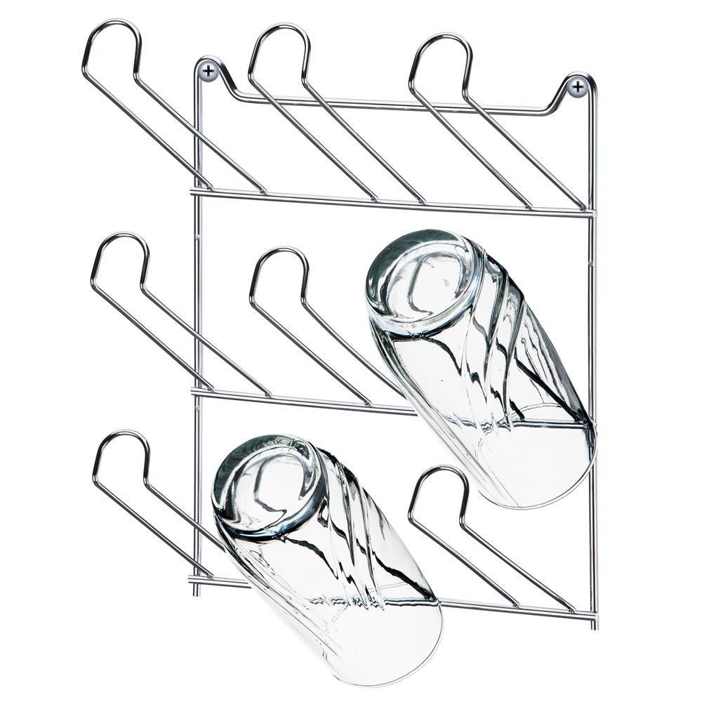 Encontraproduto.com.br - Suporte De Parede Para 9 Copos Utimil Em Aço Cromado Cromado