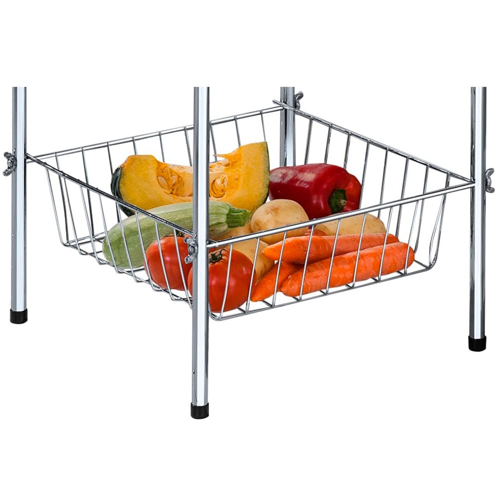Encontraproduto.com.br - Mesa Para Bebedouro Desmontável Com Cesto De Frutas Utimil Cr436 Em Aço E Arame Cromado Cromado