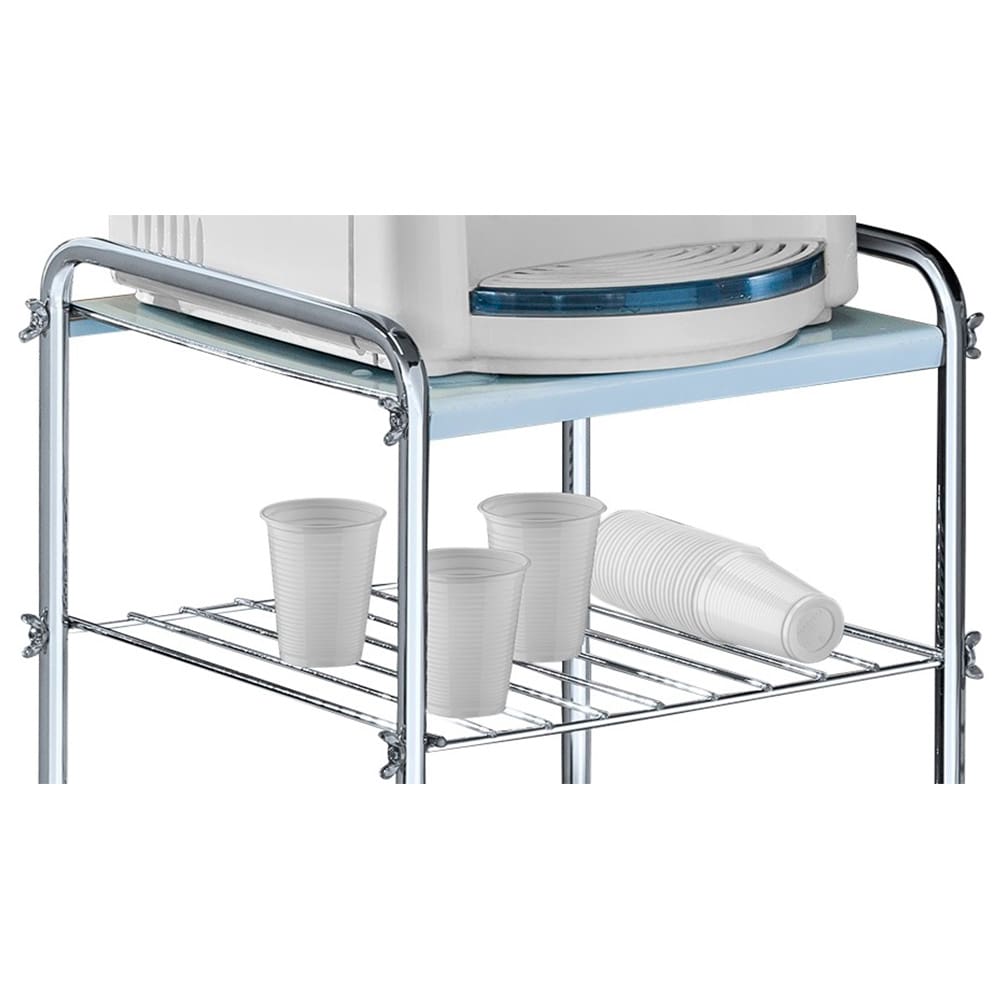 Encontraproduto.com.br - Mesa Para Bebedouro Desmontável Com Cesto De Frutas Utimil Cr436 Em Aço E Arame Cromado Cromado