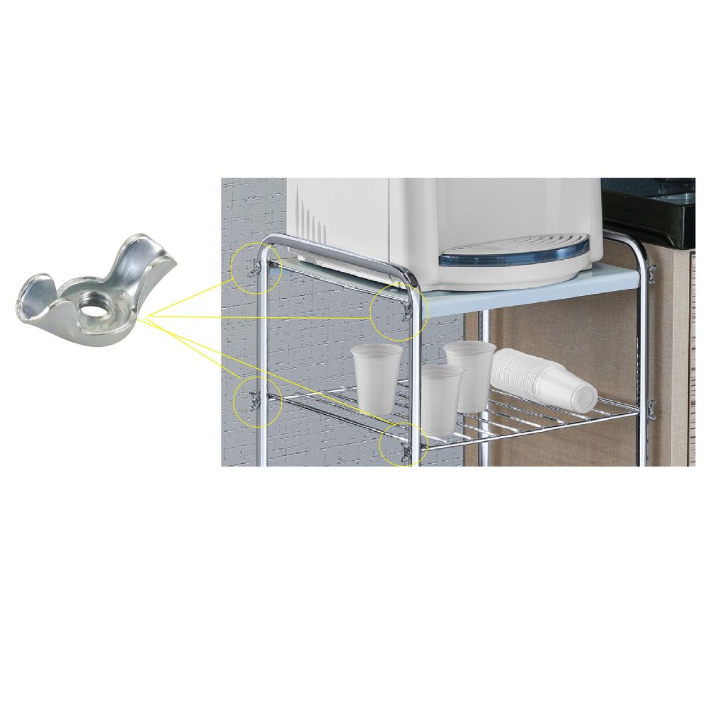 Encontraproduto.com.br - Mesa Para Bebedouro Desmontável Com Cesto De Frutas Utimil Cr436 Em Aço E Arame Cromado Cromado