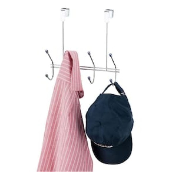 Encontraproduto.com.br - Cabideiro de Porta Social em Aço Cromado Utimil com 4 Ganchos – 28 cm