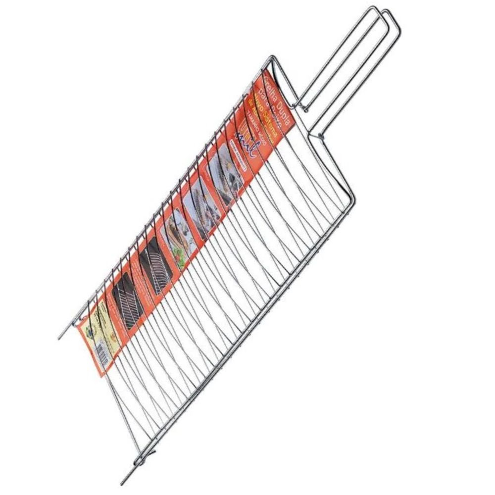 Encontraproduto.com.br - Grelha Dupla Para Peixes Tamanho Médio Utimil