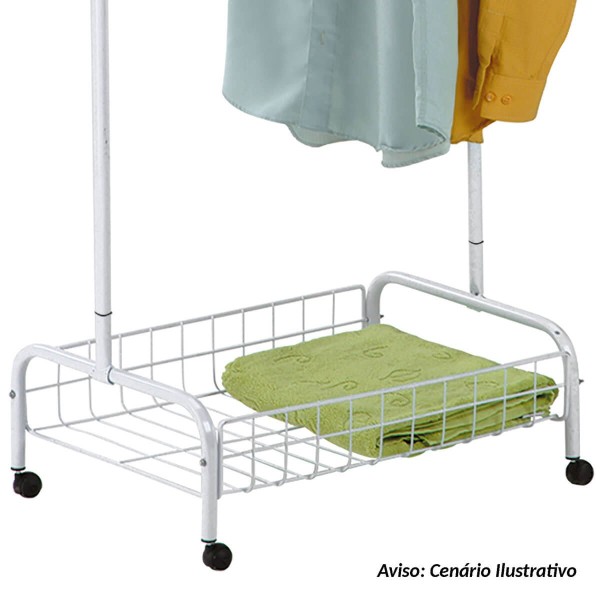 Encontraproduto.com.br - Arara Com Cesto E Rodízios Utimil*Ac991