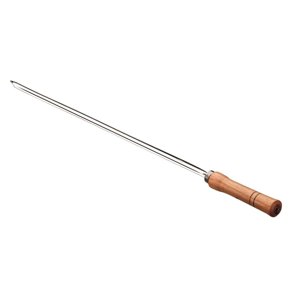 Encontraproduto.com.br - Conjunto de Grelha para Coraçãozinho e Espetos Simples Utimil em Aço Cromado, Aço Inox e Madeira – 3 Peças