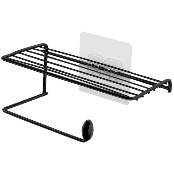 Encontraproduto.com.br - Papeleira com Suporte para Celular com Adesivo Preta Utimil