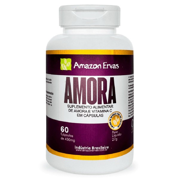 Encontraproduto.com.br - Amora Com Vitamina C 450mg 60 Cápsulas Amazon Ervas