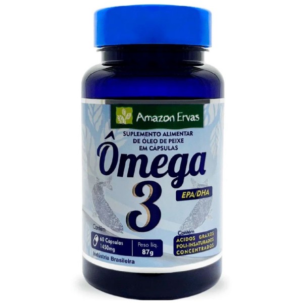 Encontraproduto.com.br - Suplemento Alimentar Amazon Ervas Ômega3 EPA/DHA 60 Cápsulas 1450g