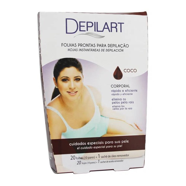 Encontraproduto.com.br - Folhas Prontas Para Depilação Corporal Coco Com 20 Unidades