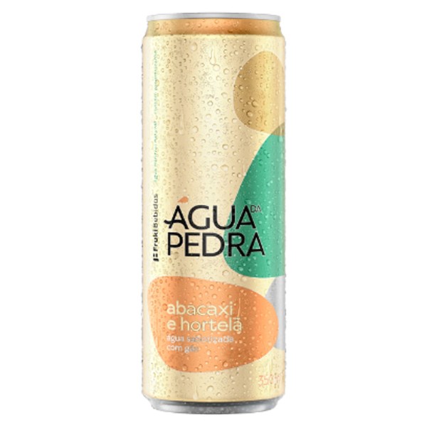 Água Saborizada Água da Pedra Abacaxi e Hortelã Com Gás Lata 350ml