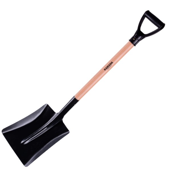 Encontraproduto.com.br - Pá Quadrada com Cabo de Madeira 69cm - Ramada