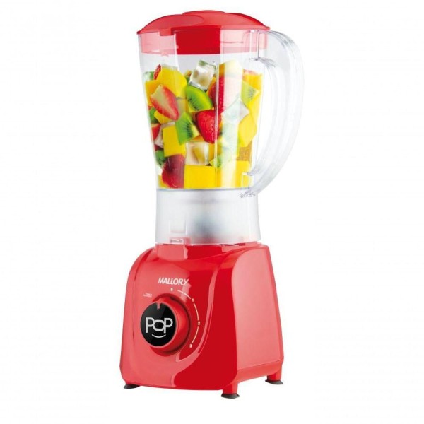Encontraproduto.com.br - Liquidificador Mallory Tornado Pop Vermelho 3 Velocidades E Pulsar