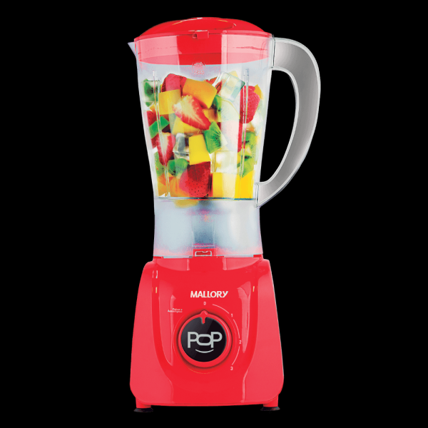 Encontraproduto.com.br - Liquidificador Mallory Tornado Pop Vermelho 3 Velocidades E Pulsar