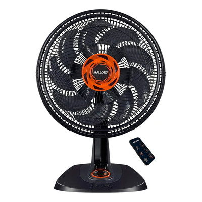 Ventilador De Mesa Mallory Max Control Com Controle Remoto  Preto/ Laranja