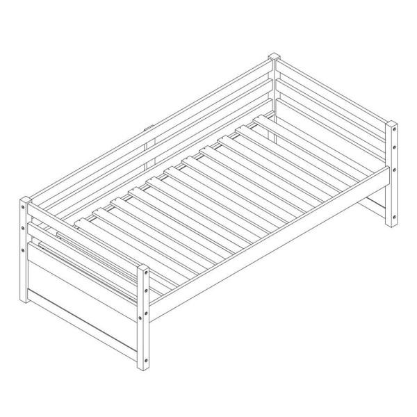 Encontraproduto.com.br - Cama Solteiro Slim Rb Com 02 Gavetas E Grade De Proteção Madeira Maciça Branco Housin