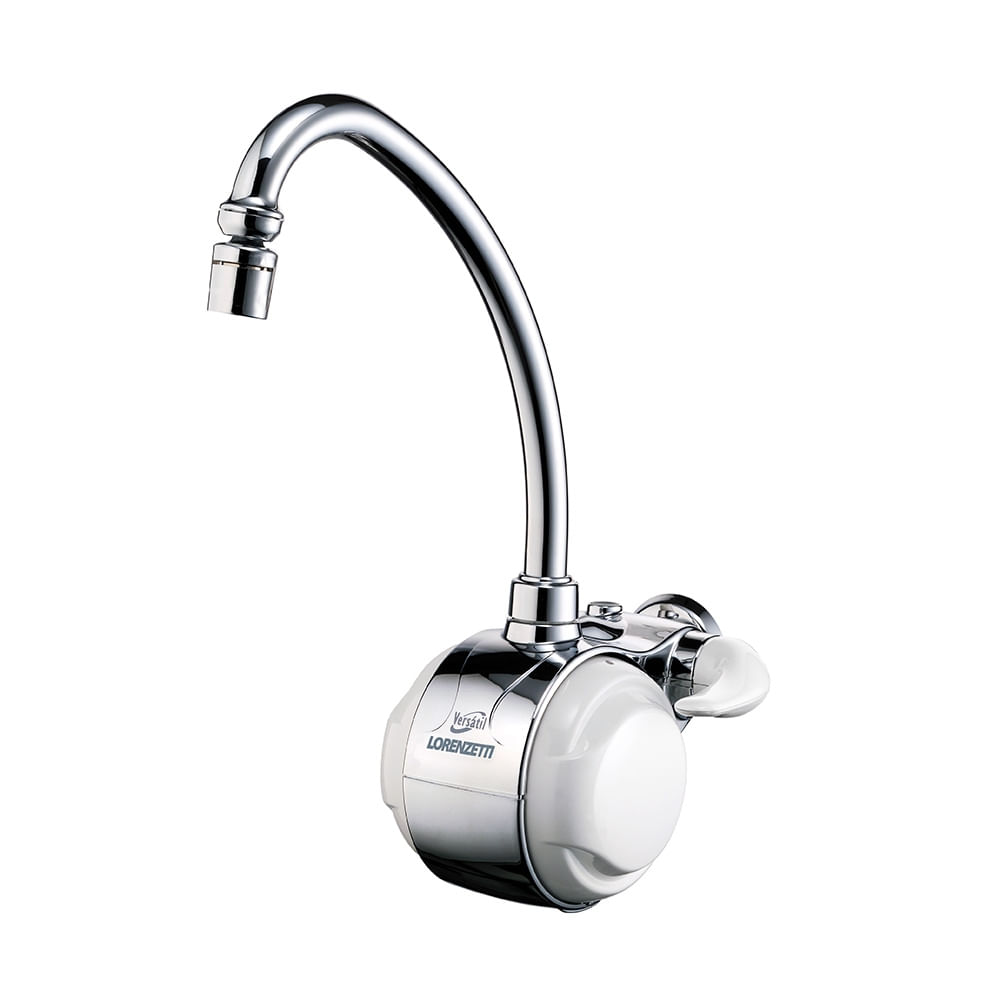 Torneira Elétrica Versátil Branca Cromada 5500w 220v Lorenzetti