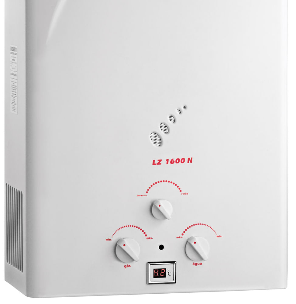 Encontraproduto.com.br - Aquecedor de água à gás GN 15L/m LZ 1600N branco Lorenzetti