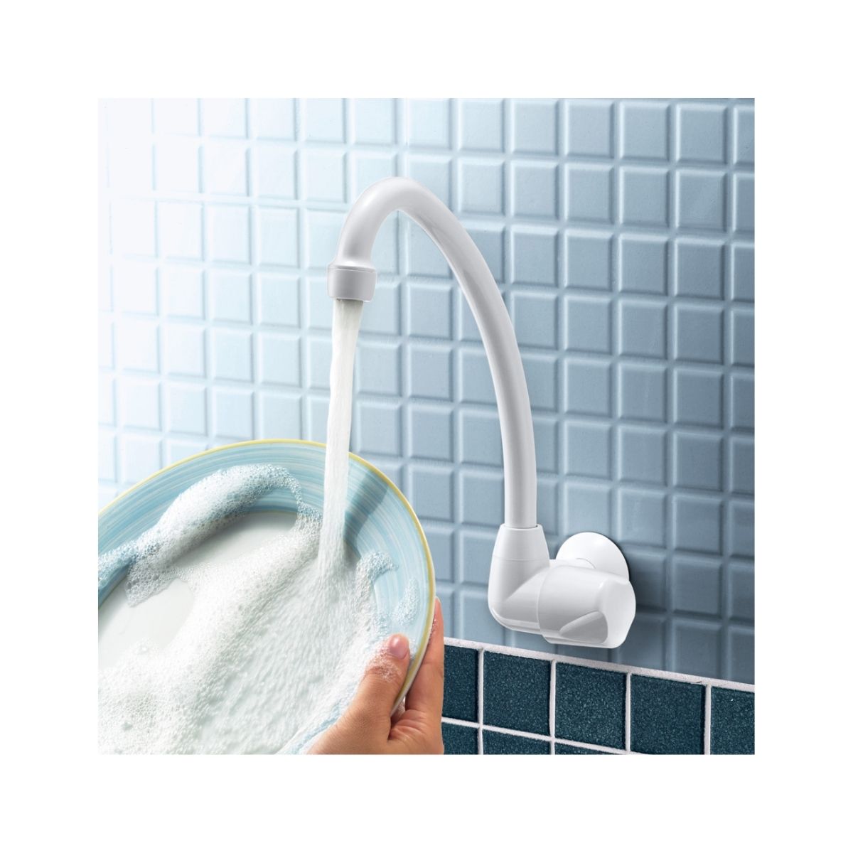 Encontraproduto.com.br - Torneira Para Cozinha De Parede Bica Móvel 1168 F27 Branca Fatti Lorenzetti