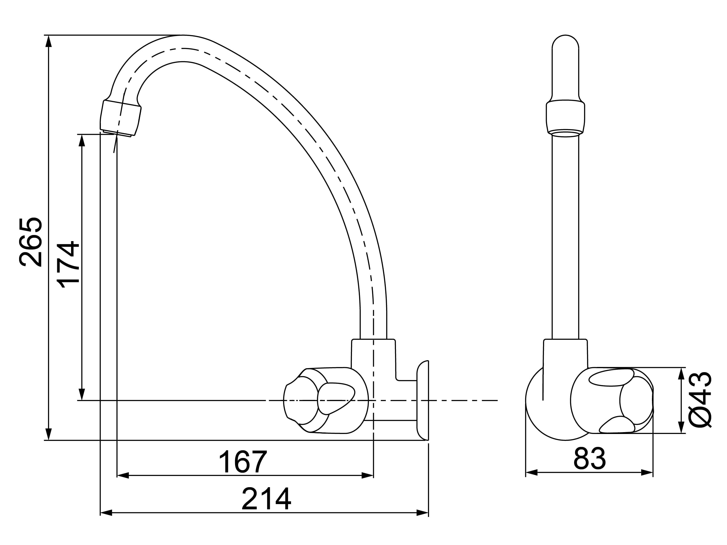 Encontraproduto.com.br - Torneira Para Cozinha De Parede Bica Móvel 1168 F27 Branca Fatti Lorenzetti