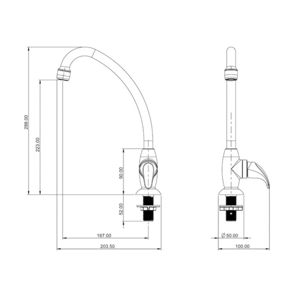 Encontraproduto.com.br - Torneira de Mesa para Cozinha Lorenzetti Pratti 1/2
