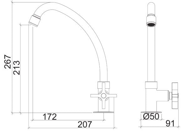 Encontraproduto.com.br - Torneira Para Cozinha De Mesa Bica Móvel 1167 C47 Club Lorenzetti