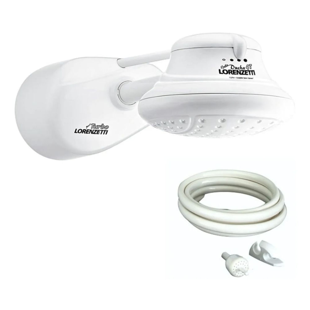 Encontraproduto.com.br - Chuveiro Elétrico Multitemperatura com 4 Temperaturas Bella Ducha Turbo Ultra Branco 220V 6800W - Lorenzetti