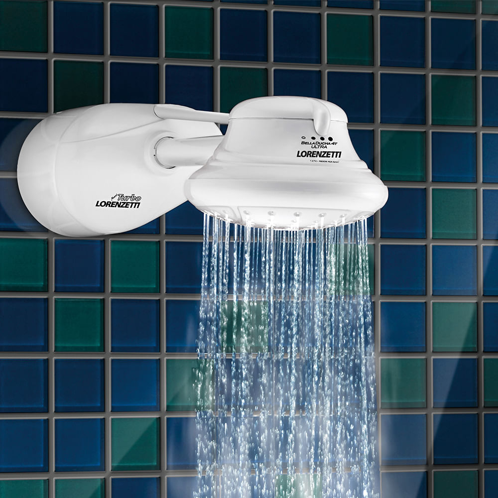 Encontraproduto.com.br - Chuveiro Elétrico Multitemperatura com 4 Temperaturas Bella Ducha Turbo Ultra Branco 220V 6800W - Lorenzetti